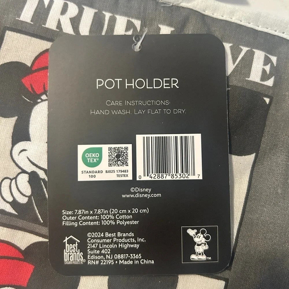 Disney Mickey & Minnie “True Love” Pot Holder - Vintage Style- NWT